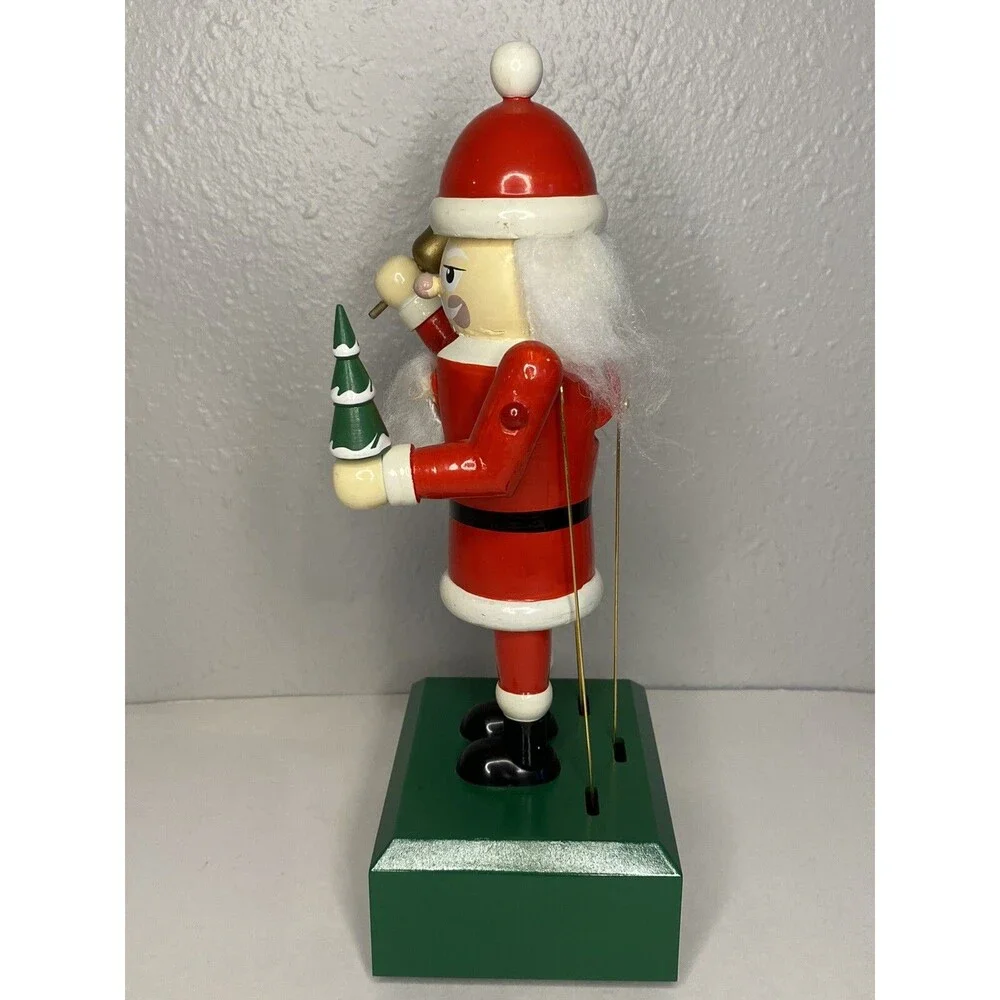 Nutcracker Music Box Christmas Santa Holiday Musical ARMS & MOUTH MOVE 11” Gift